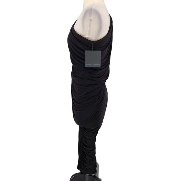 Norma Kamali One-Shoulder Ruched Diana Evening Gown – Size Large - Picture 5 of 8